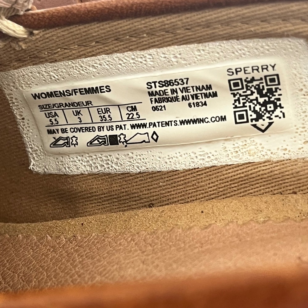 Sperry Seaport Penny Loafer Tan Leather Block Heels STS86537 Womens 5.5 - Picture 5 of 7